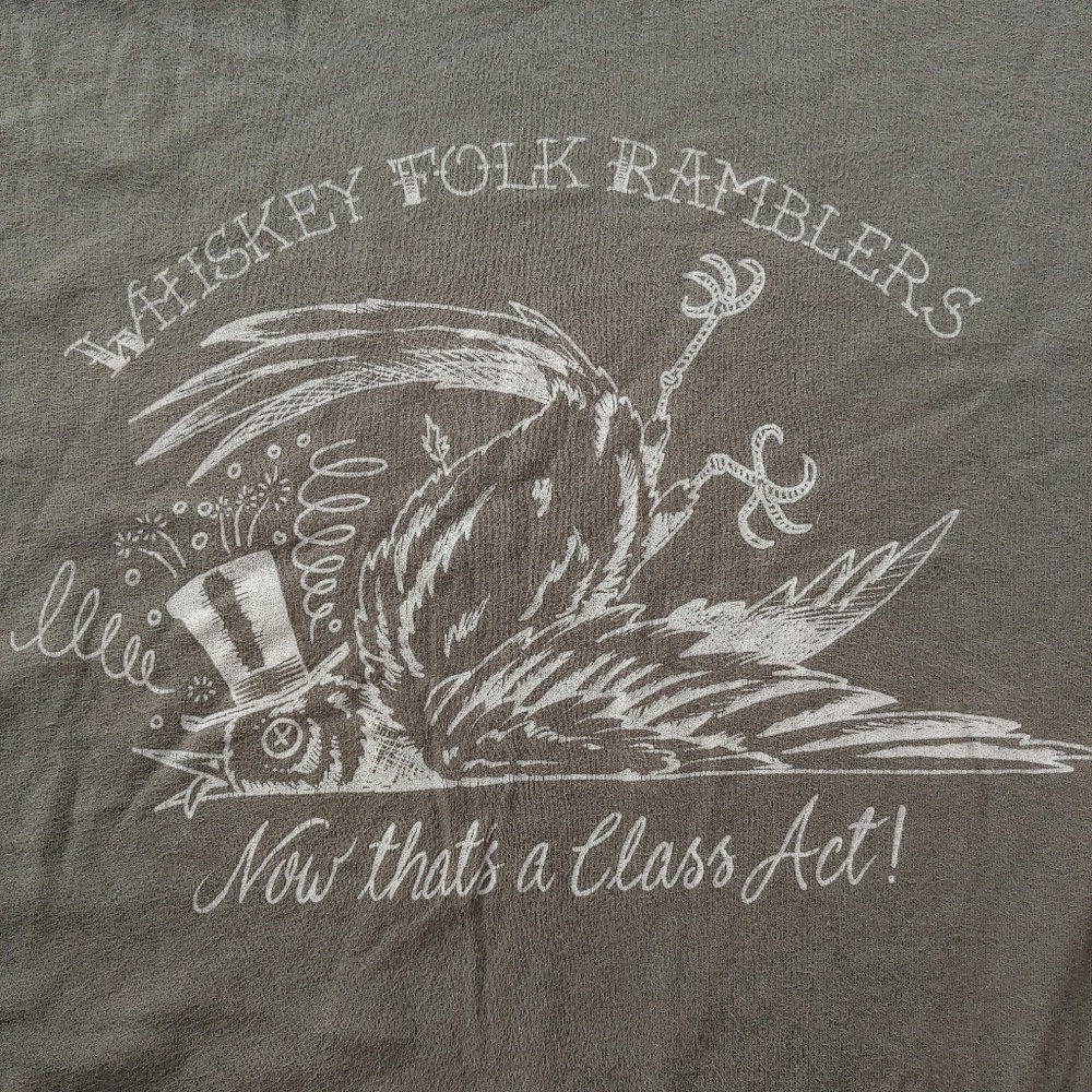Whiskey Folk Ramblers Band Shirt Bird Graphic sz M